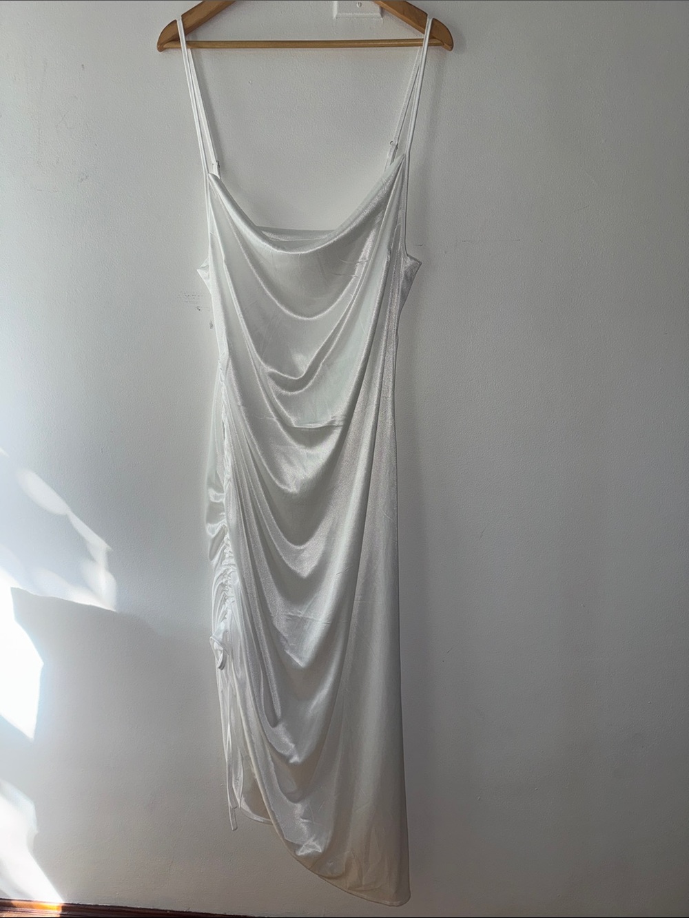 White Draped Slip Dress - 2XL